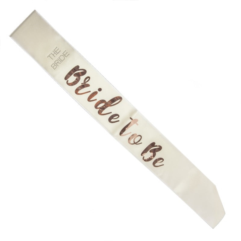 bride-to-be-rose-gold-on-white-sash www.mallsonline.com.au