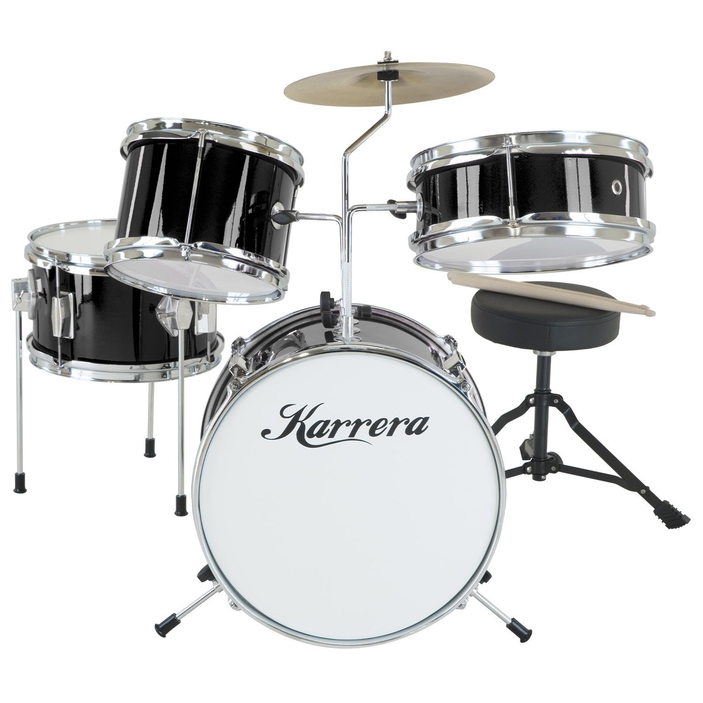 karrera-childrens-4pc-drum-kit-black at www.mallsonline.com.au