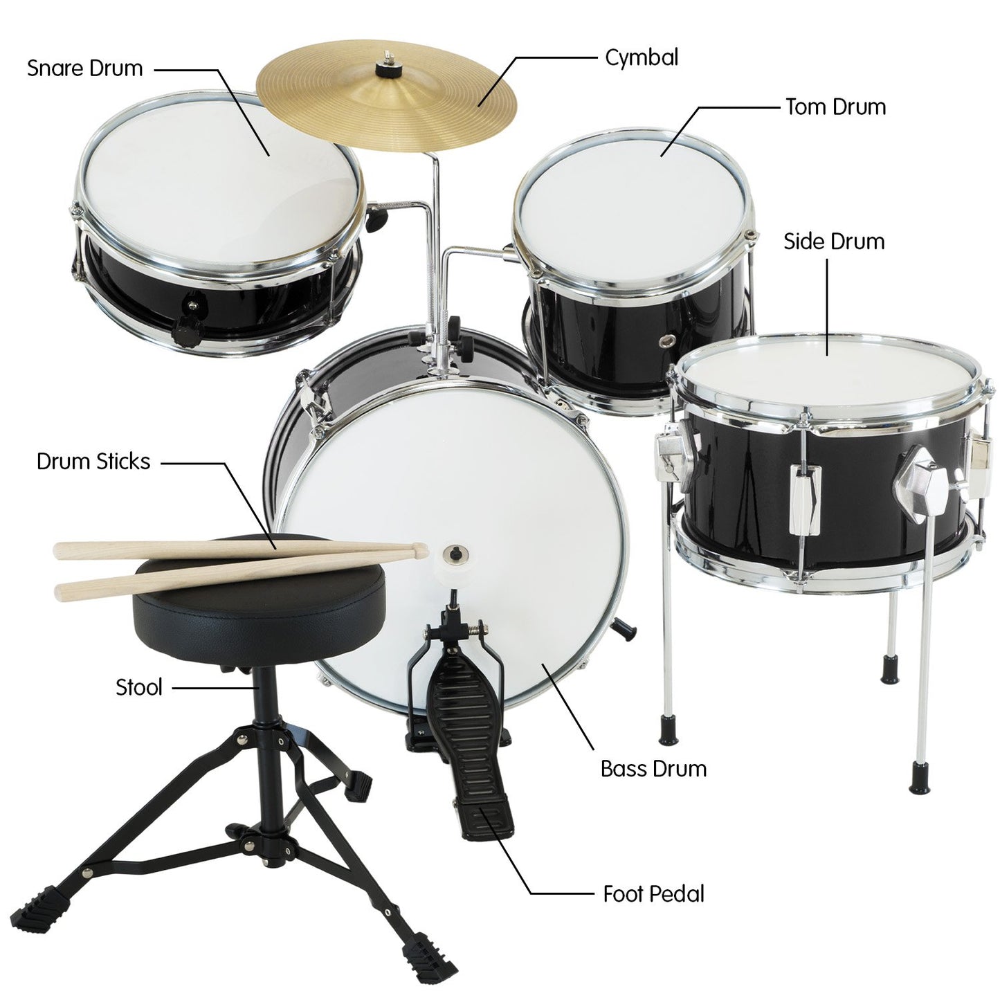 karrera-childrens-4pc-drum-kit-black at www.mallsonline.com.au
