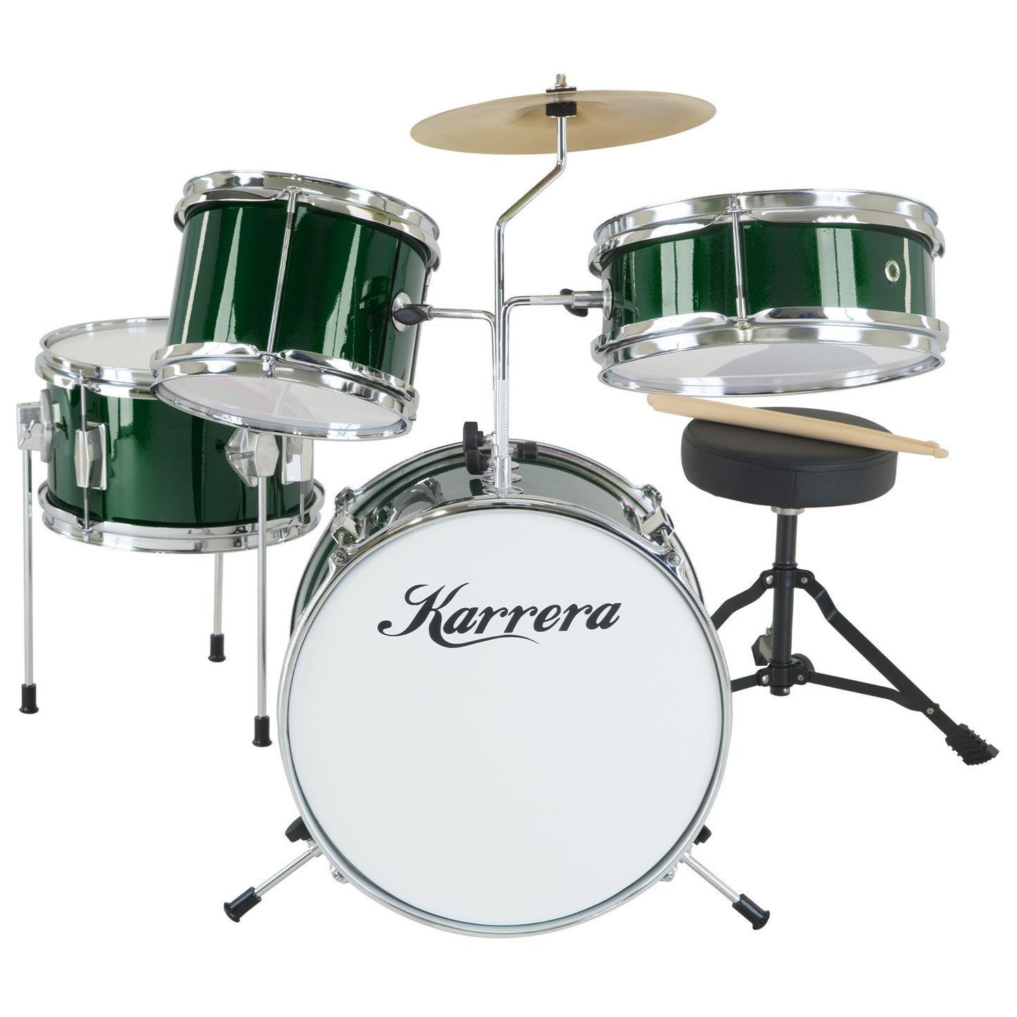 karrera-childrens-4pc-drumkit-green at www.mallsonline.com.au