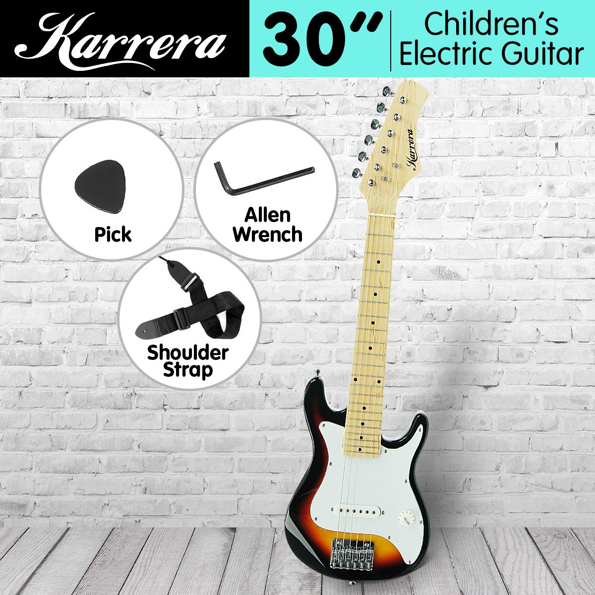 karrera-childrens-electric-guitar-kids-sunburst at www.mallsonline.com.au