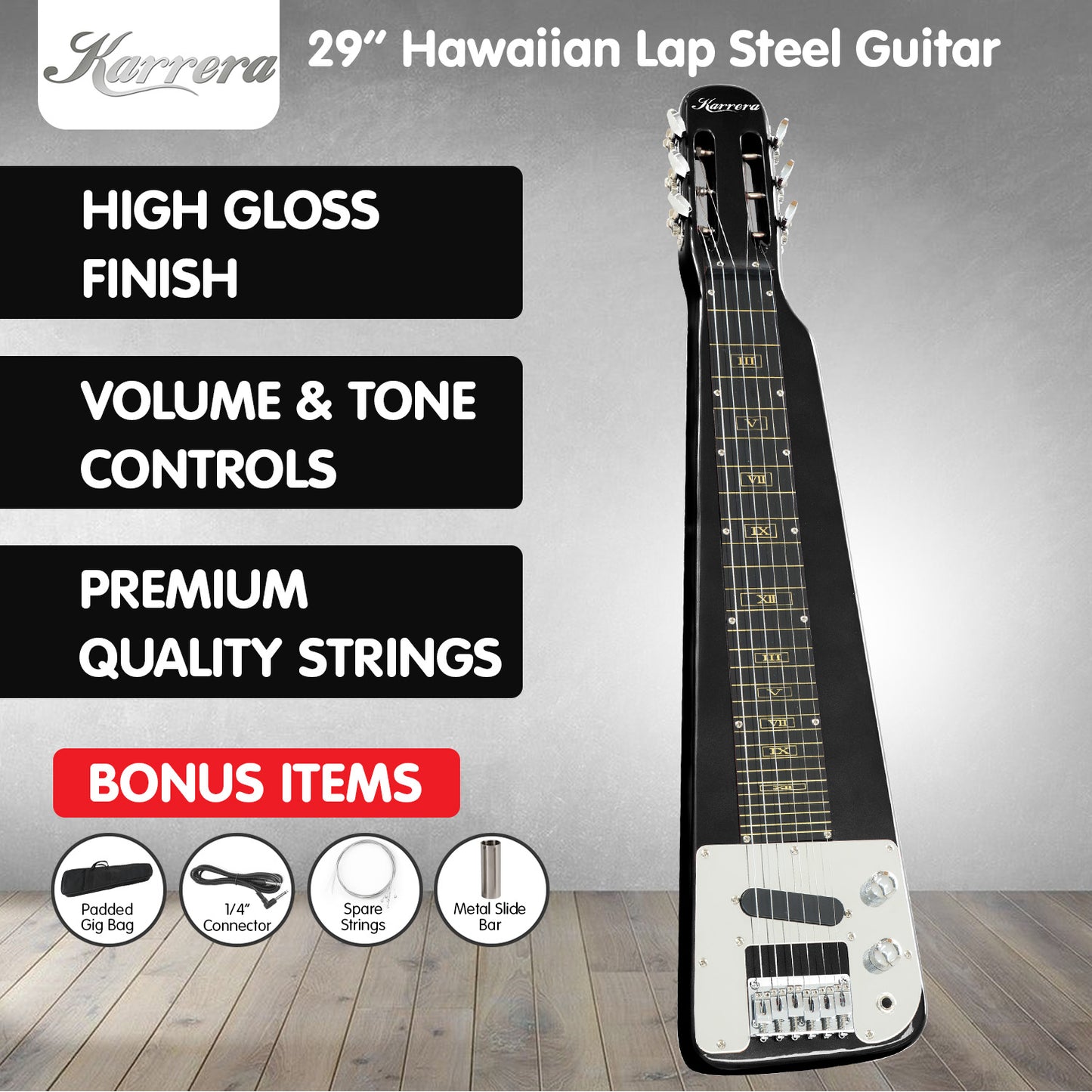 karrera-29in-6-string-lap-steel-hawaiian-guitar-black at www.mallsonline.com.au