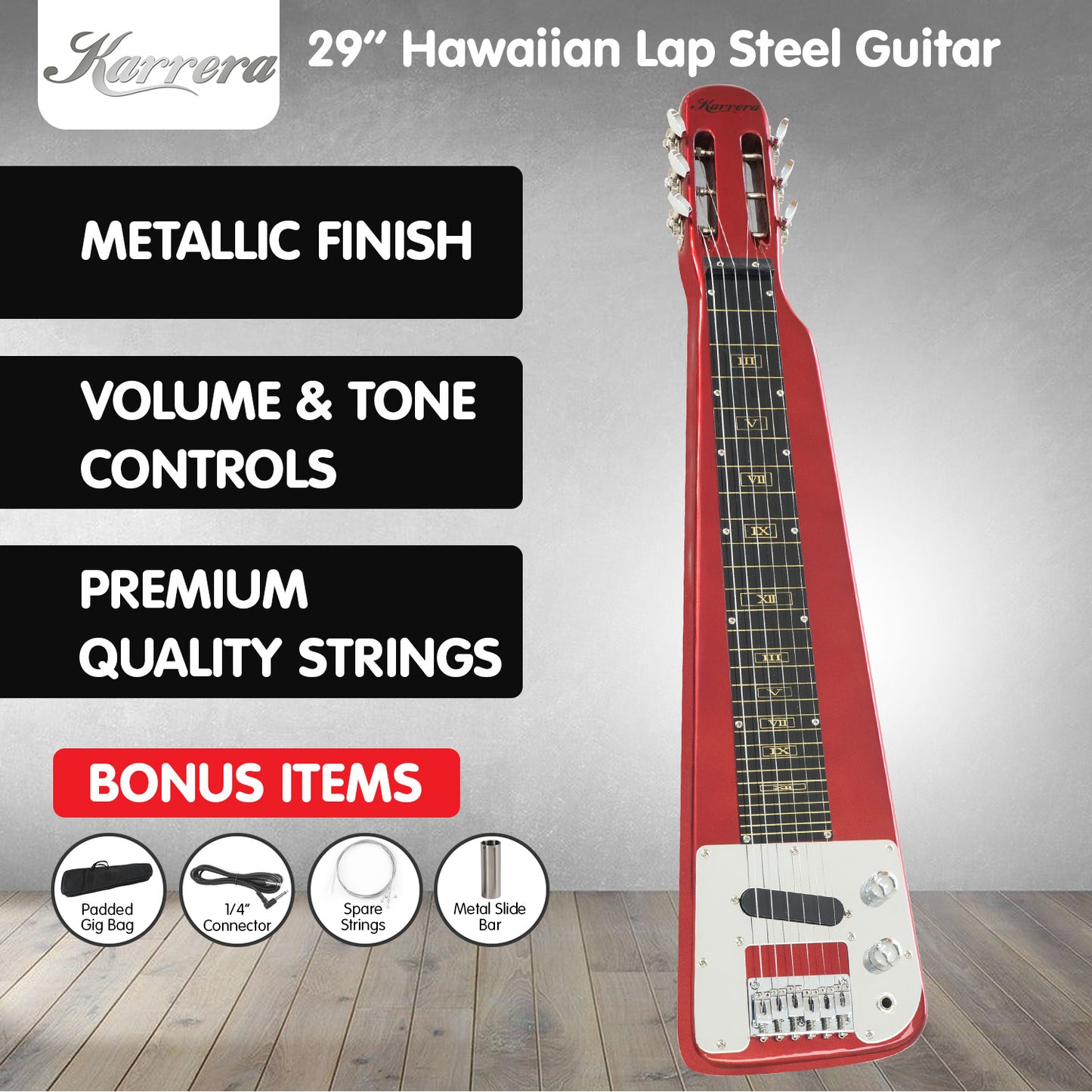 karrera-6-string-steel-lap-guitar-metallic-red at www.mallsonline.com.au