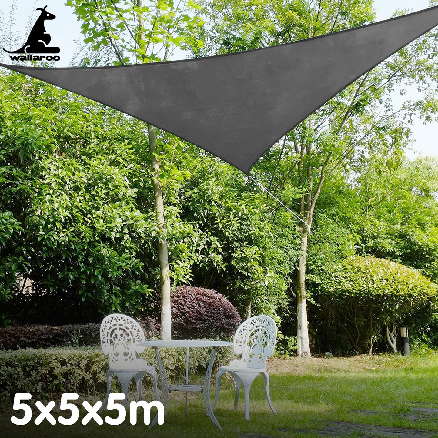 wallaroo-outdoor-sun-shade-sail-canopy-grey-triangle-5-x-5-x-5m www.mallsonline.com.au