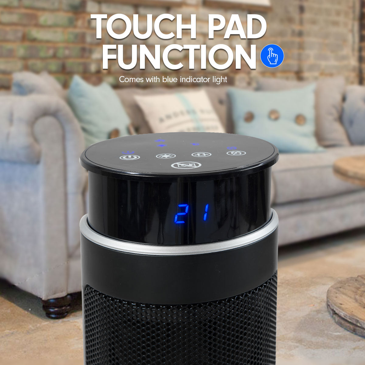 pronti-electric-tower-heater-2000w-ceramic-portable-remote-black at www.mallsonline.com.au