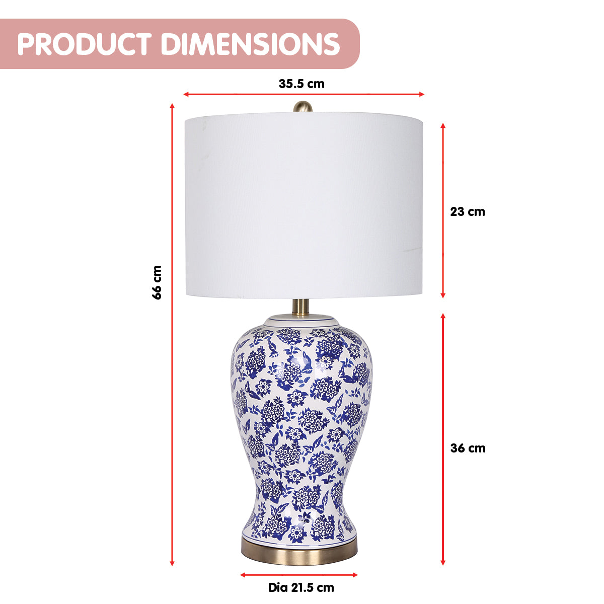 sarantino-table-lamp-ceramic-floral-base-cotton-drum-shade www.mallsonline.com.au