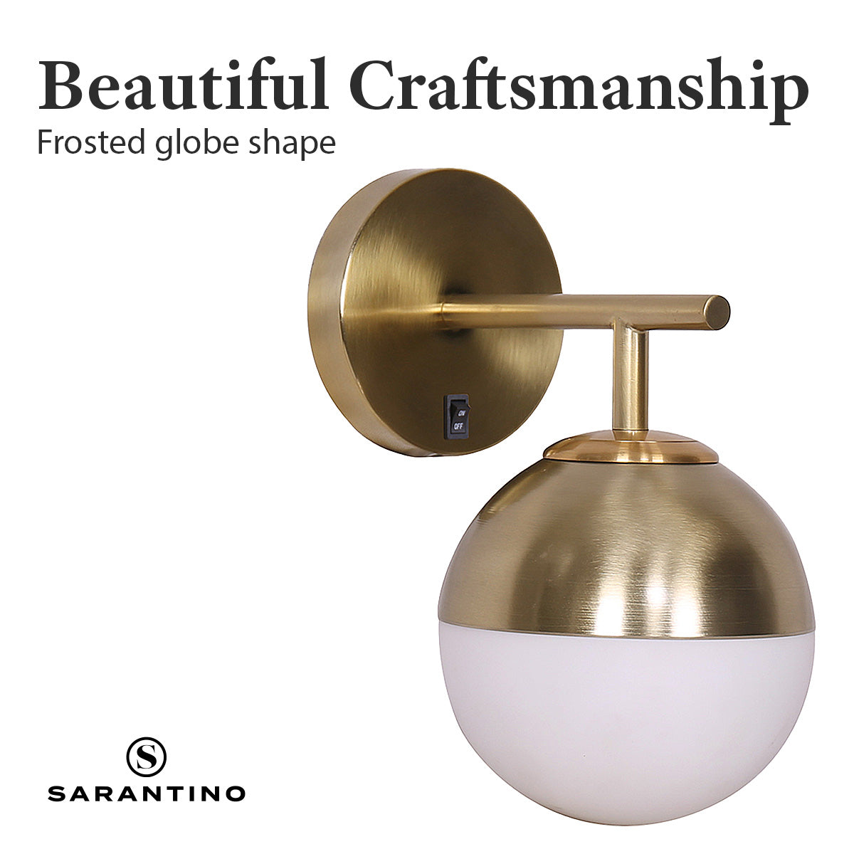 sarantino-wall-lamp-with-gold-metal-base-and-white-glass-shade www.mallsonline.com.au