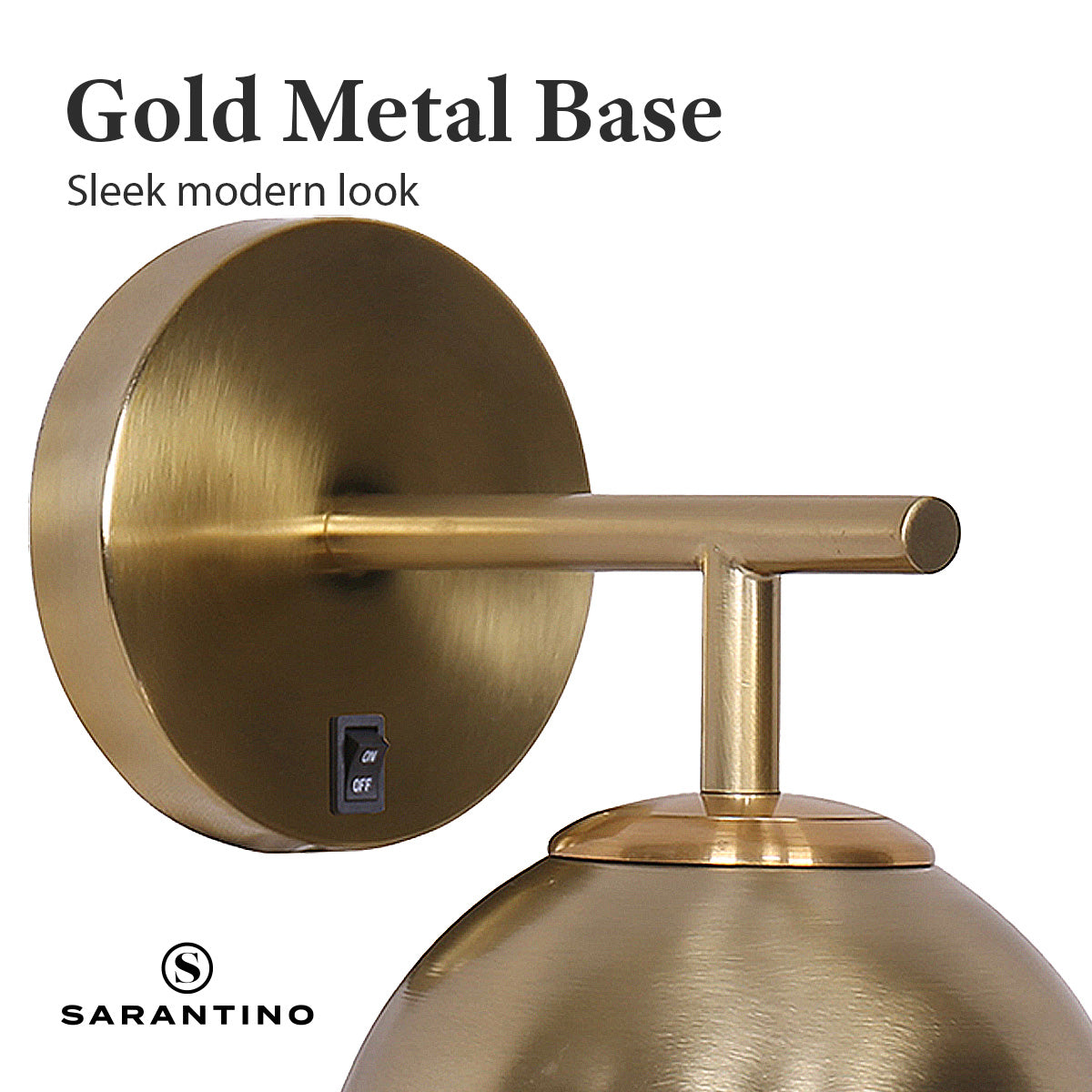 sarantino-wall-lamp-with-gold-metal-base-and-white-glass-shade www.mallsonline.com.au