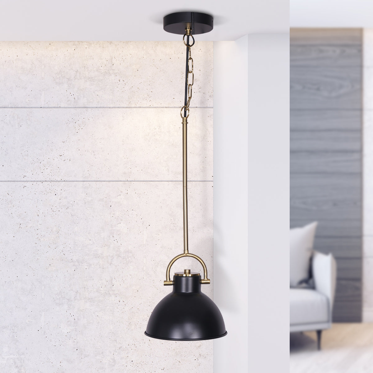 sarantino-black-and-gold-pendant-light www.mallsonline.com.au