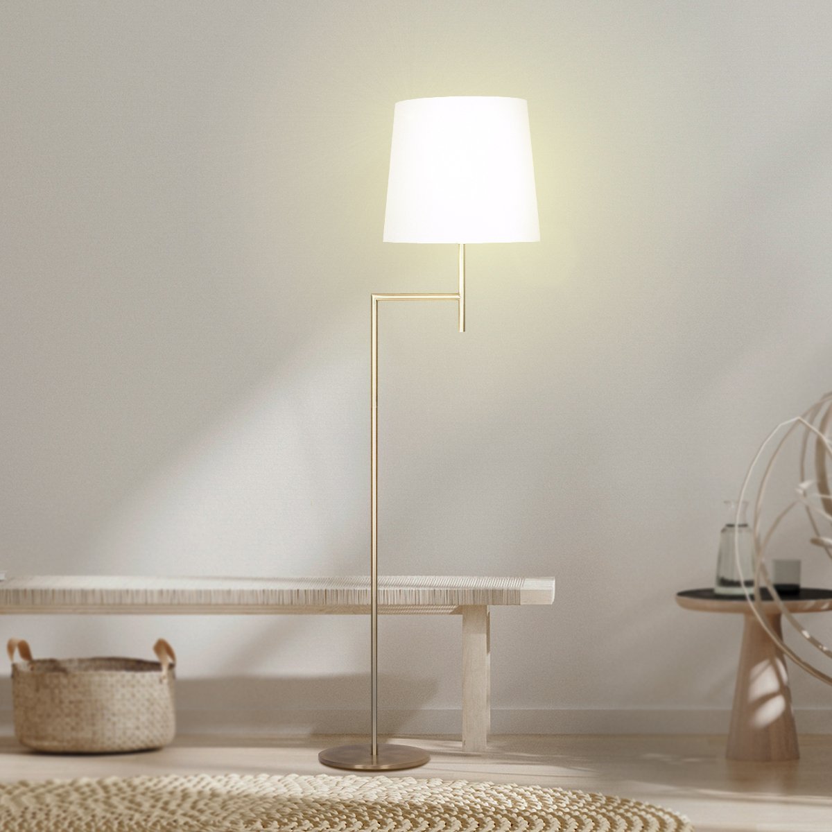 sarantino-metal-floor-lamp-in-antique-brass-finish-with-cream-linen-fabric-shade www.mallsonline.com.au