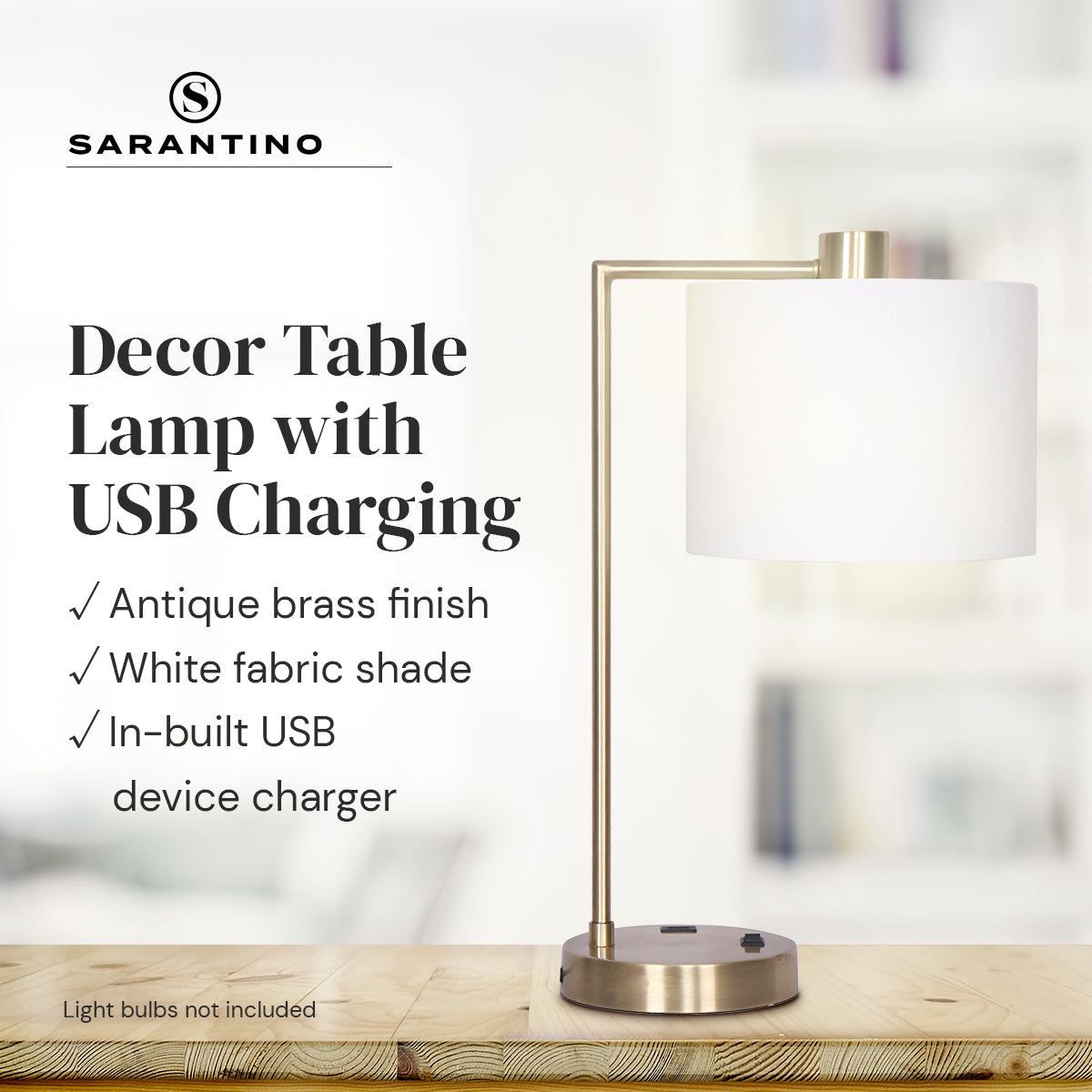 sarantino-metal-task-lamp-with-usb-charging-port-antique-brass-finish www.mallsonline.com.au