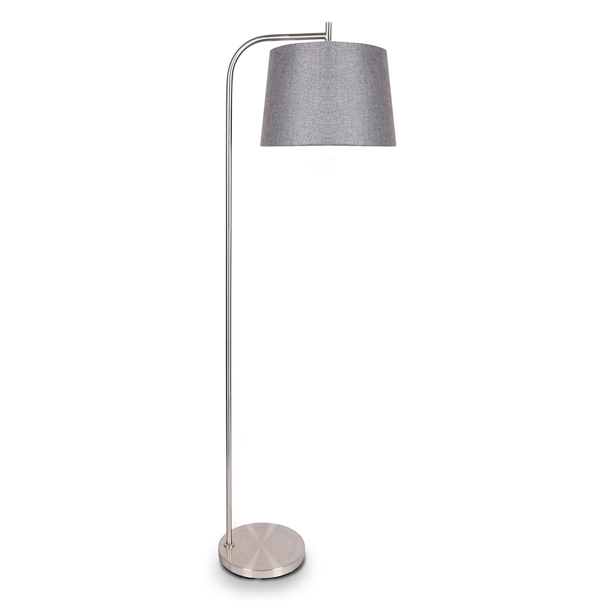 sarantino-metal-task-floor-lamp-nickel-finish-with-grey-fabric-shade www.mallsonline.com.au