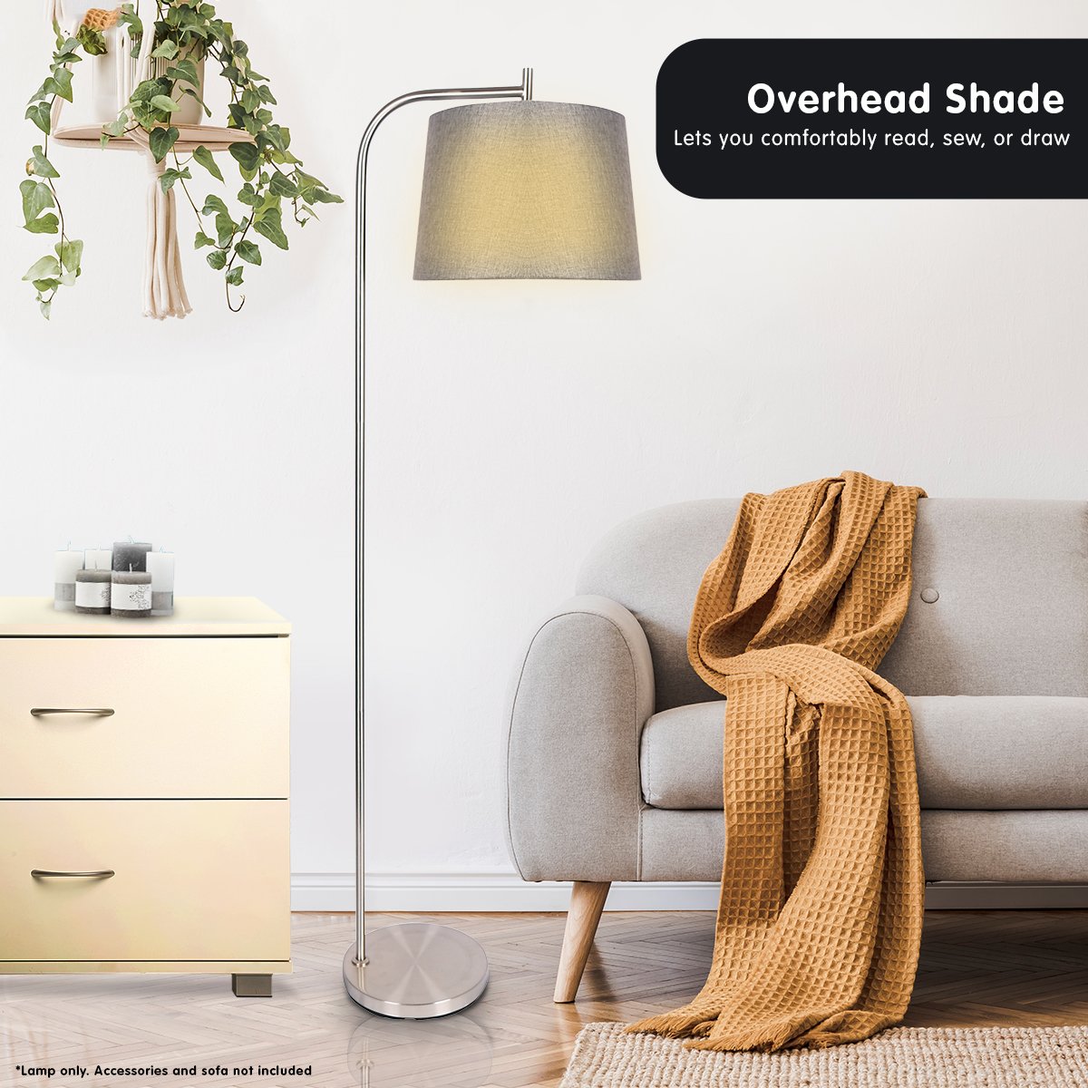 sarantino-metal-task-floor-lamp-nickel-finish-with-grey-fabric-shade www.mallsonline.com.au