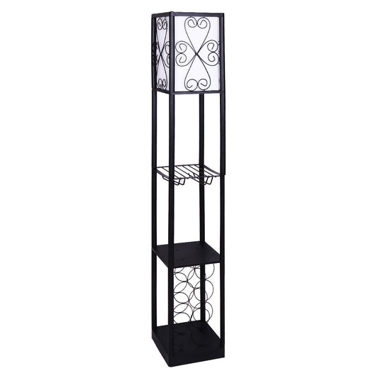 sarantino-metal-etagere-floor-lamp-with-wine-holder-shelf www.mallsonline.com.au