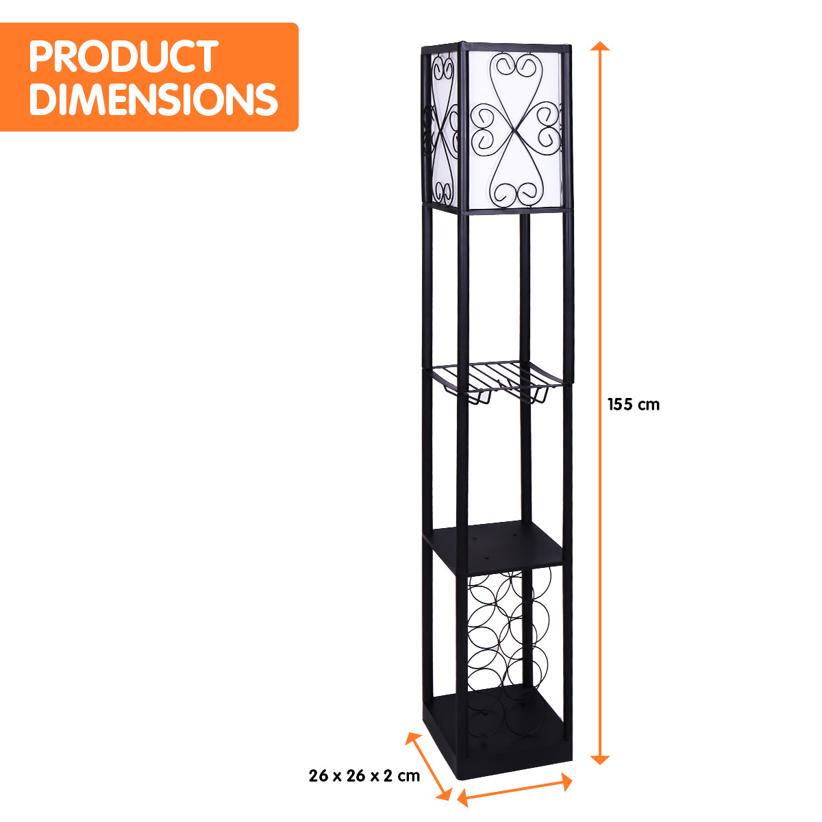 sarantino-metal-etagere-floor-lamp-with-wine-holder-shelf www.mallsonline.com.au