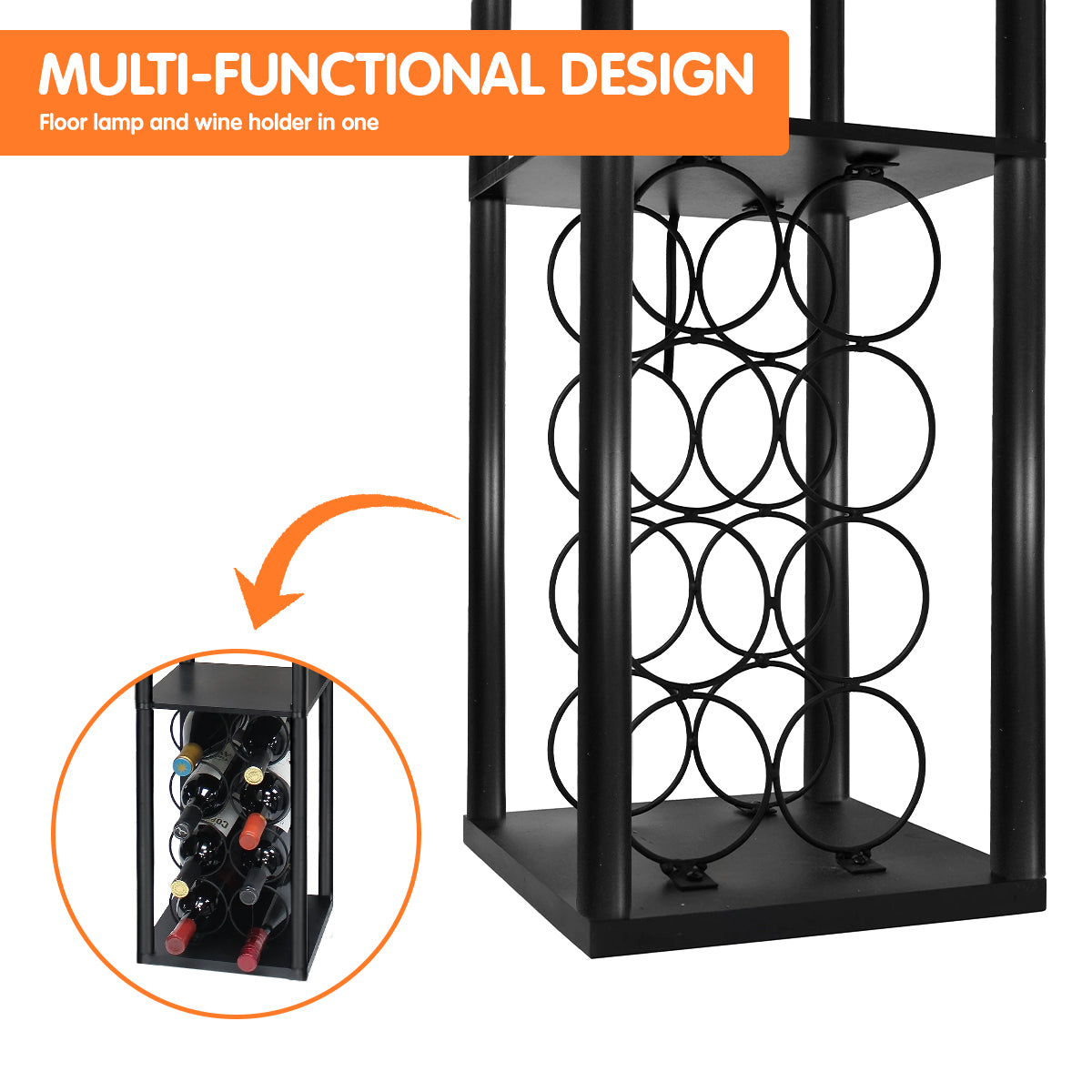 sarantino-metal-etagere-floor-lamp-with-wine-holder-shelf www.mallsonline.com.au