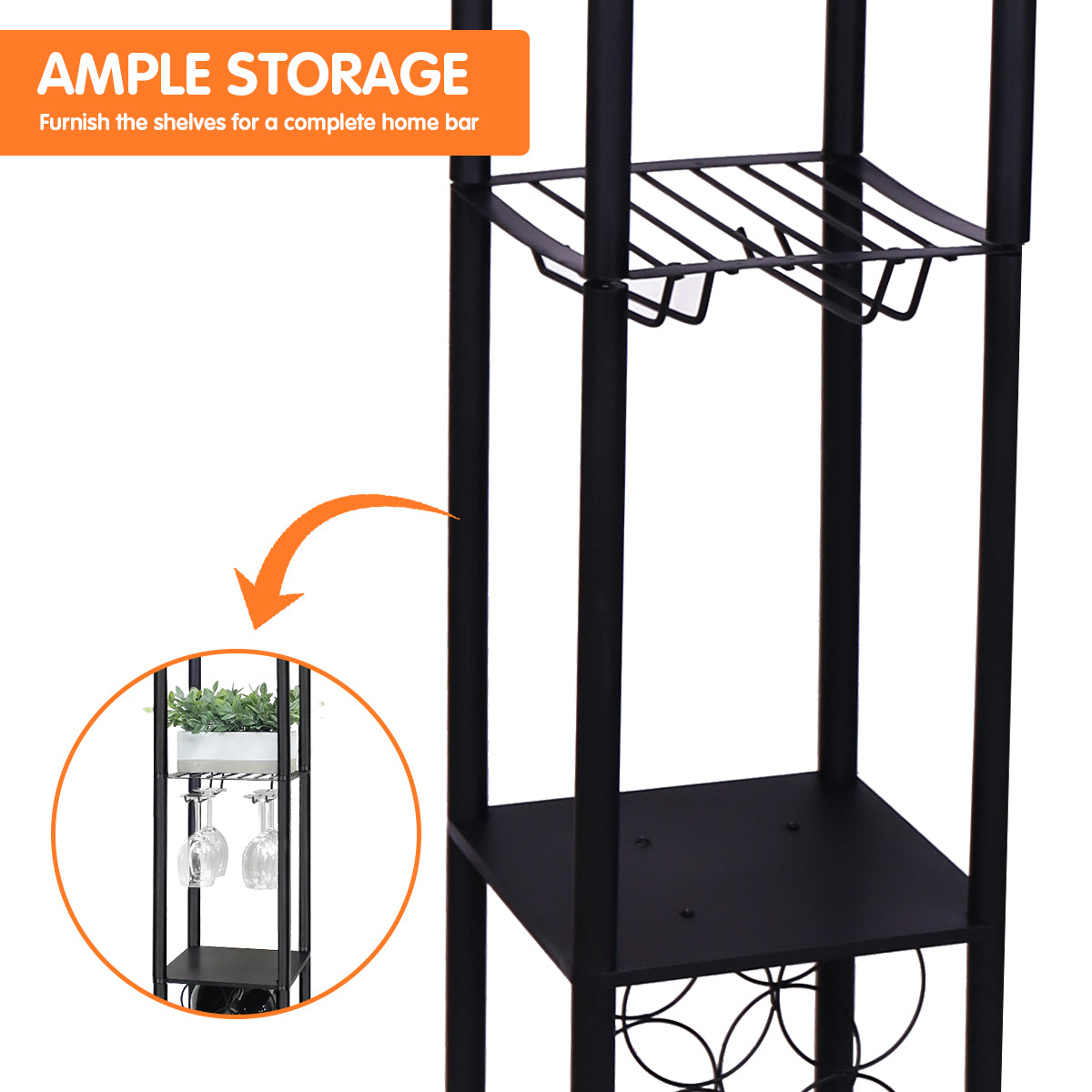 sarantino-metal-etagere-floor-lamp-with-wine-holder-shelf www.mallsonline.com.au