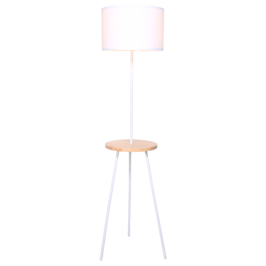 sarantino-metal-tripod-floor-lamp-shade-with-wooden-table-shelf www.mallsonline.com.au