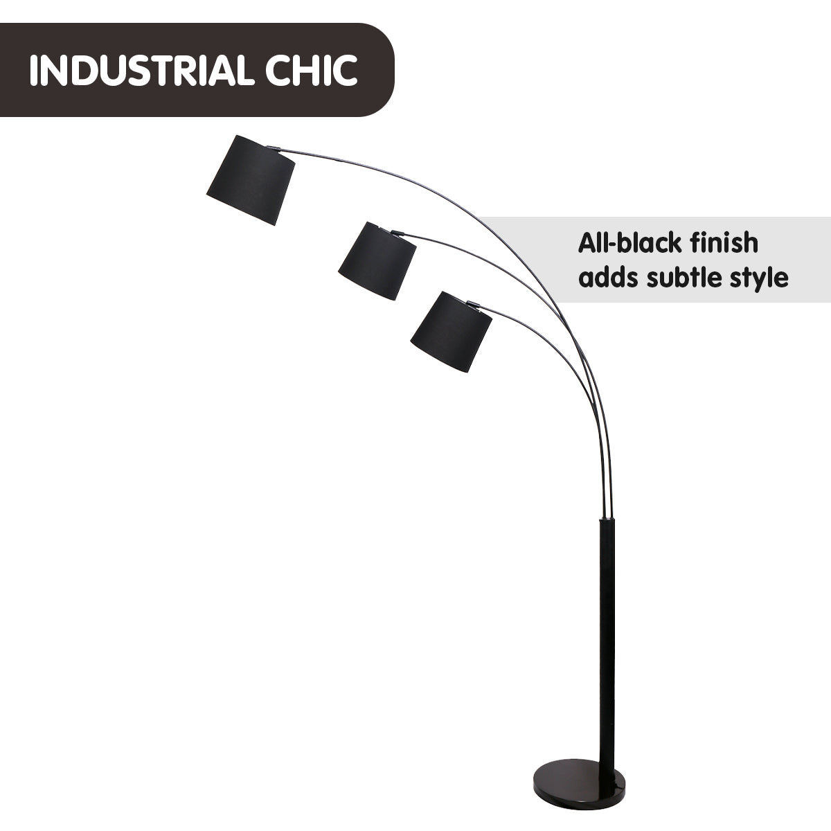 sarantino-3-light-arc-floor-lamp-adjustable-black-3-shades www.mallsonline.com.au
