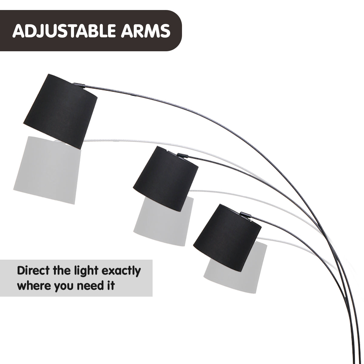 sarantino-3-light-arc-floor-lamp-adjustable-black-3-shades www.mallsonline.com.au