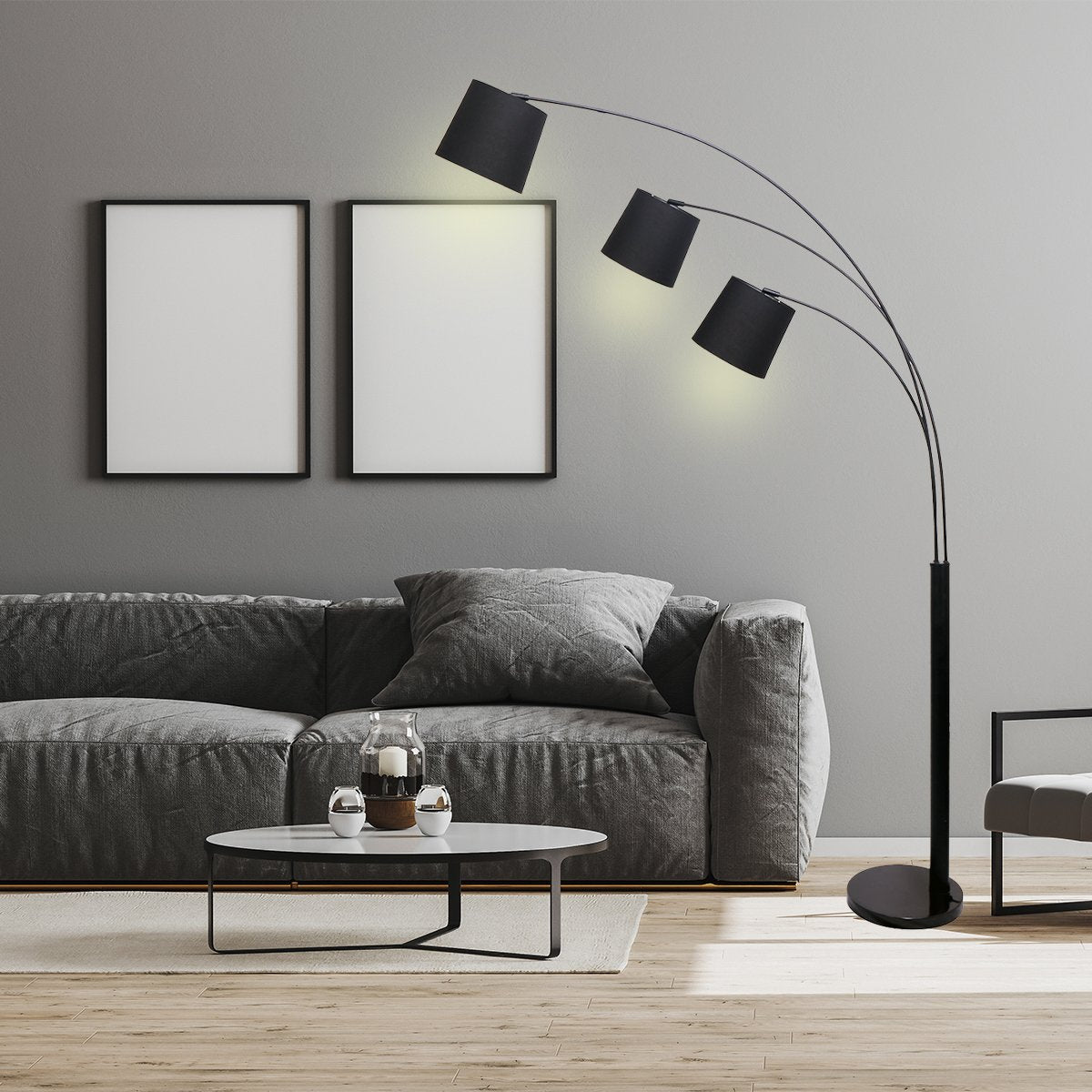 sarantino-3-light-arc-floor-lamp-adjustable-black-3-shades www.mallsonline.com.au