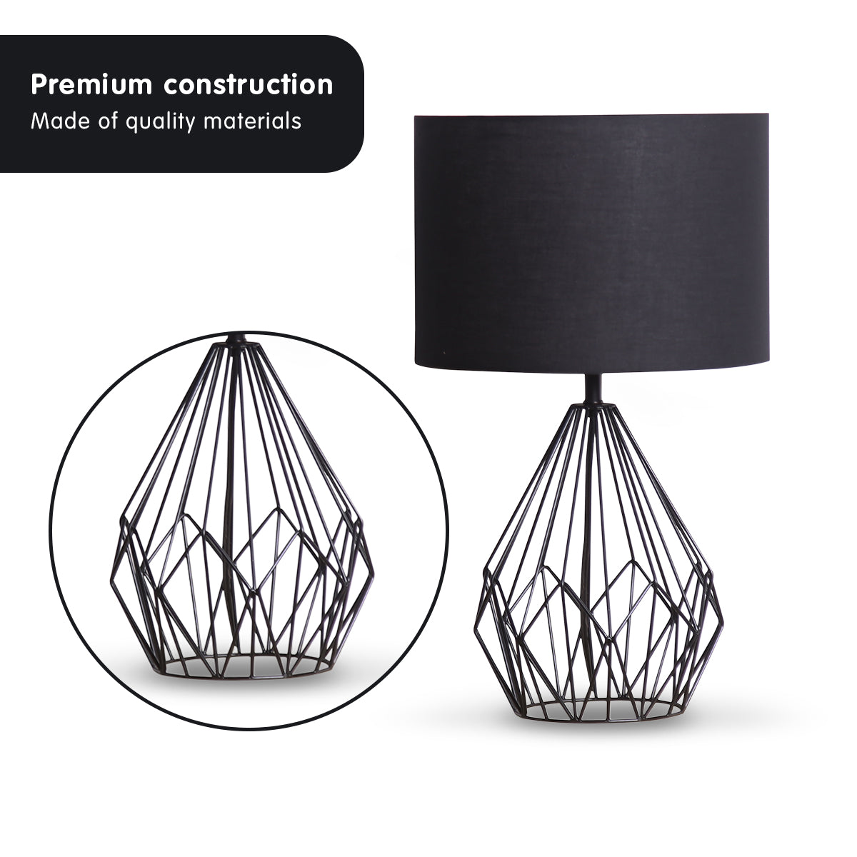 sarantino-metal-wire-table-lamp-in-black-finish-with-black-drum-shade www.mallsonline.com.au