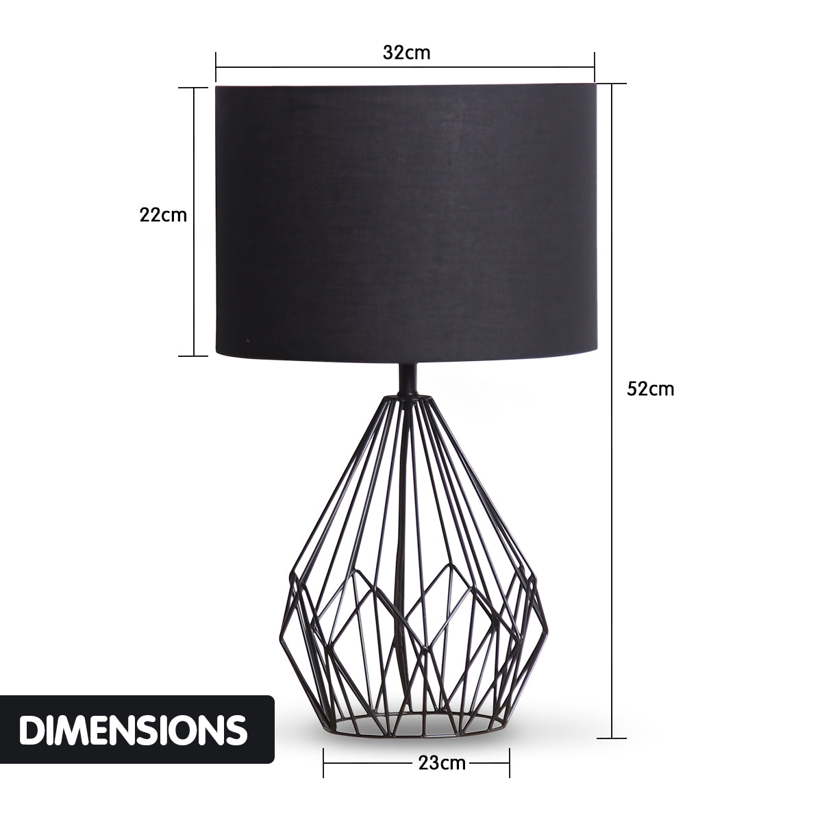 sarantino-metal-wire-table-lamp-in-black-finish-with-black-drum-shade www.mallsonline.com.au
