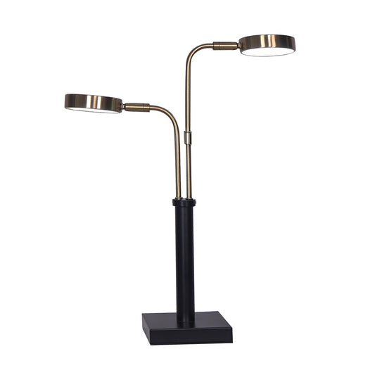 sarantino-led-metal-table-lamp-with-2-lights-brushed-gold-black-finish www.mallsonline.com.au