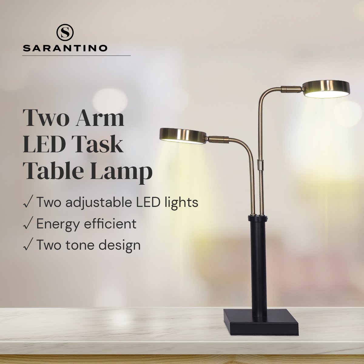sarantino-led-metal-table-lamp-with-2-lights-brushed-gold-black-finish www.mallsonline.com.au