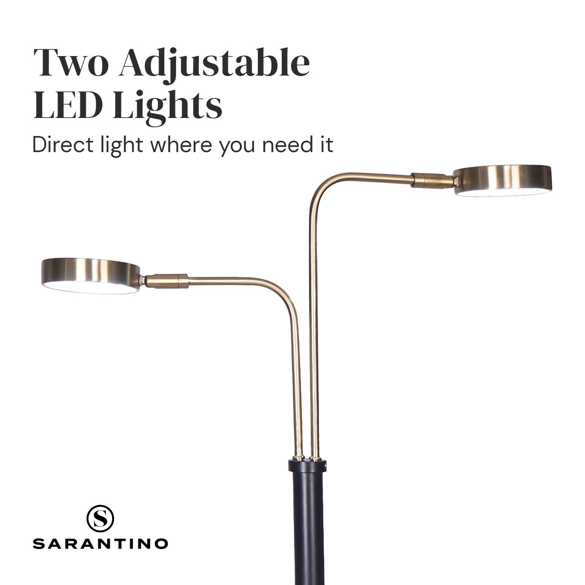 sarantino-led-metal-floor-lamp-with-2-lights-in-brushed-gold-and-black-finish www.mallsonline.com.au