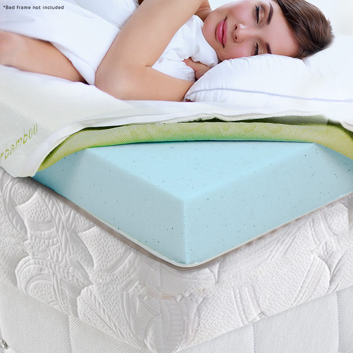 laura-hill-cool-gel-memory-foam-mattress-topper-bamboo-fabric-cover-double at www.mallsonline.com.au