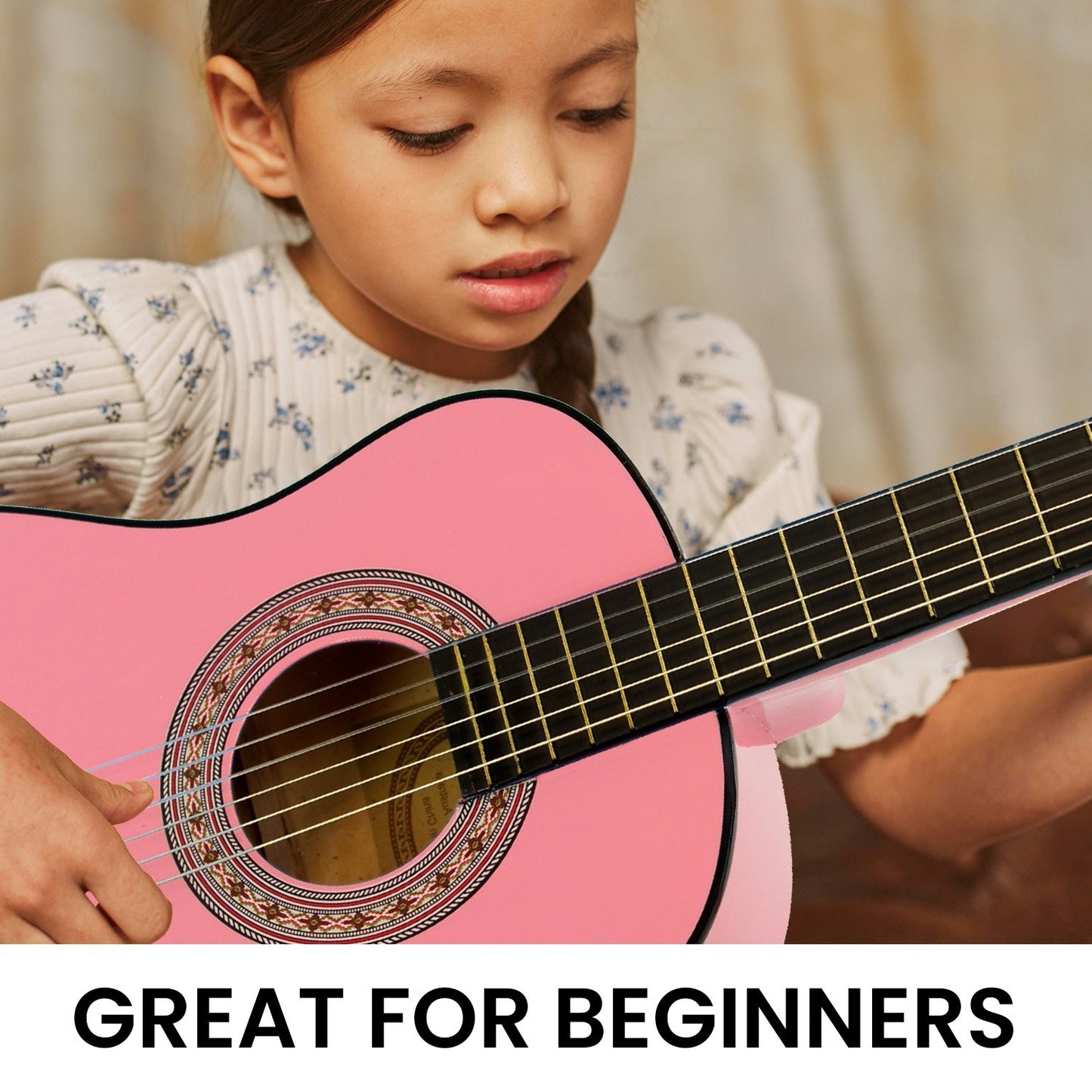karrera-34in-acoustic-wooden-childrens-guitar-pink at www.mallsonline.com.au