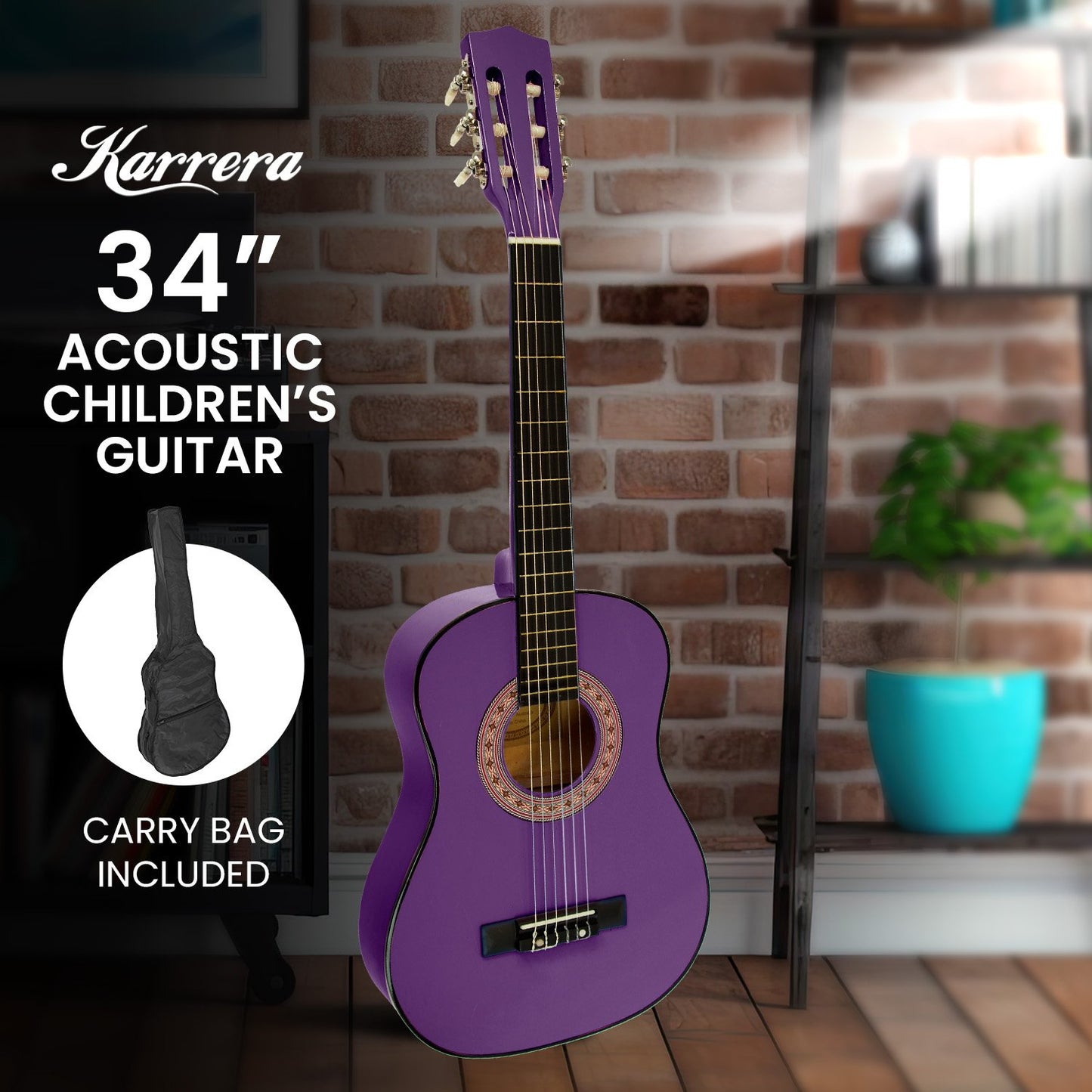 karrera-34in-acoustic-children-no-cut-guitar-purple at www.mallsonline.com.au