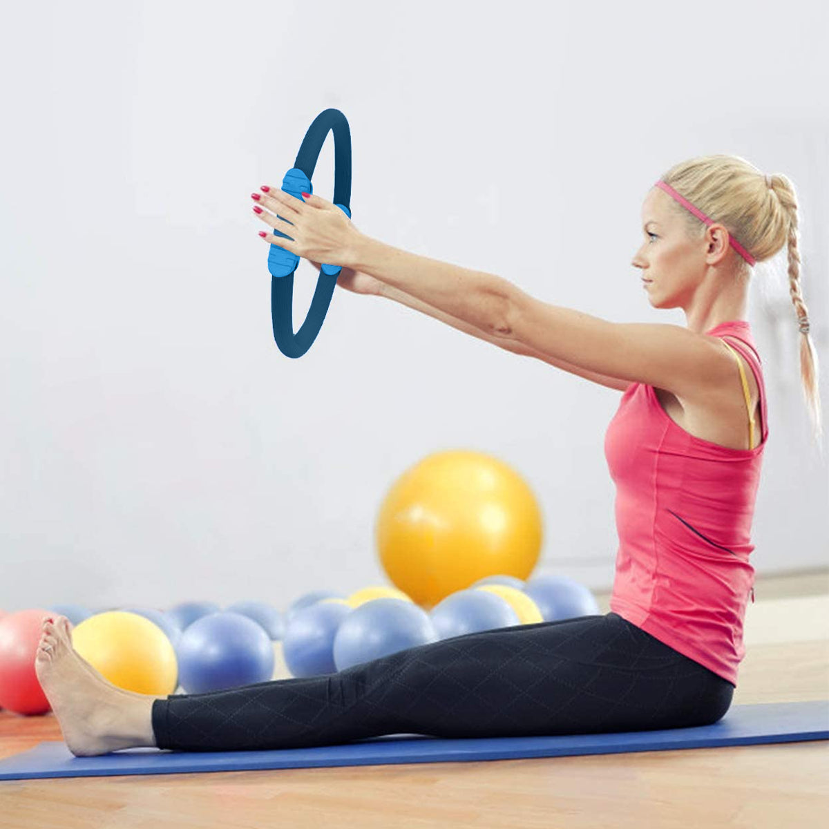 powertrain-pilates-ring-band-yoga-home-workout-exercise-band-blue www.mallsonline.com.au