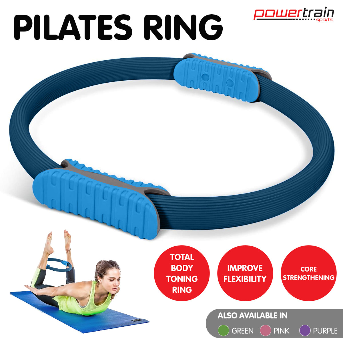 powertrain-pilates-ring-band-yoga-home-workout-exercise-band-blue www.mallsonline.com.au