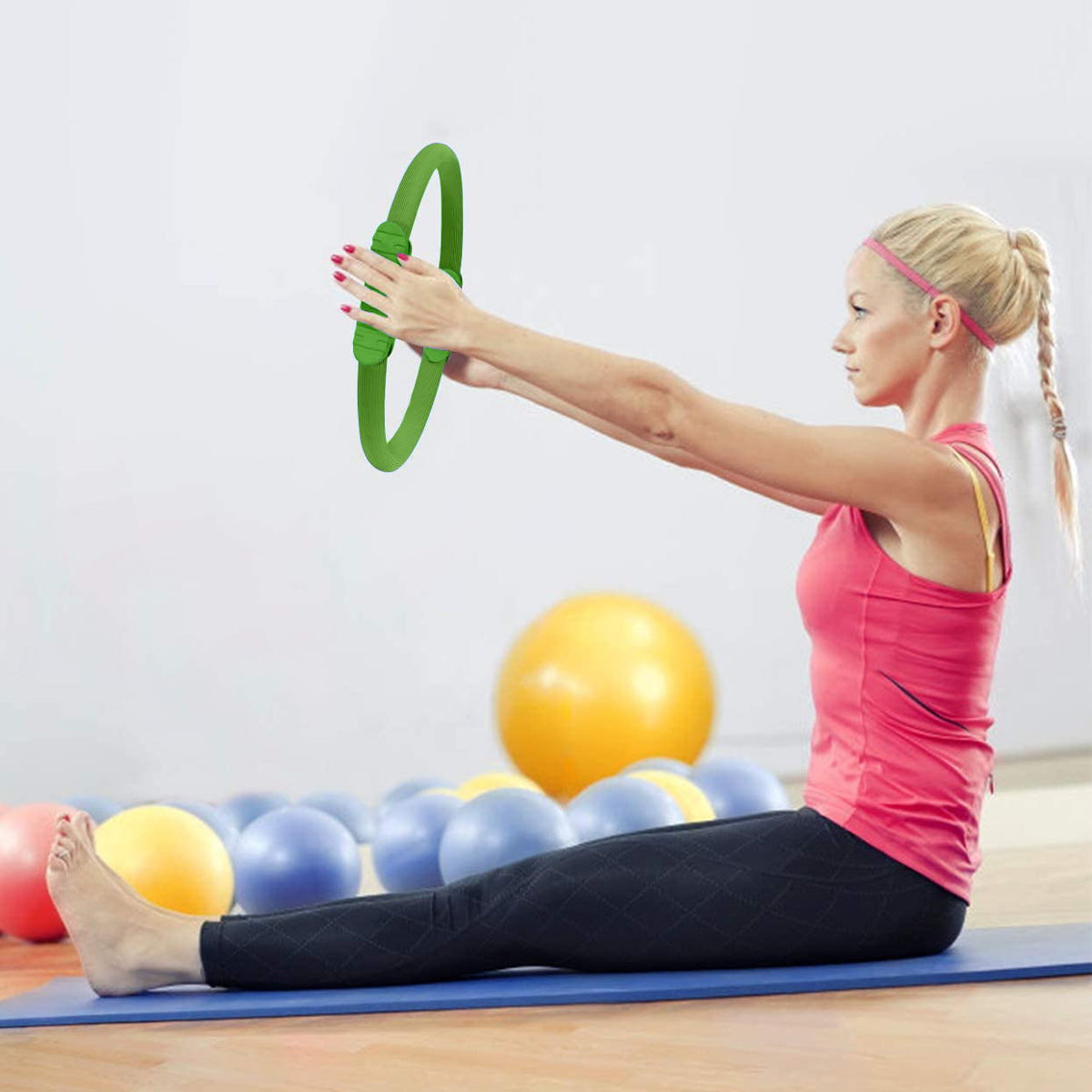 powertrain-pilates-ring-band-yoga-home-workout-exercise-band-green www.mallsonline.com.au