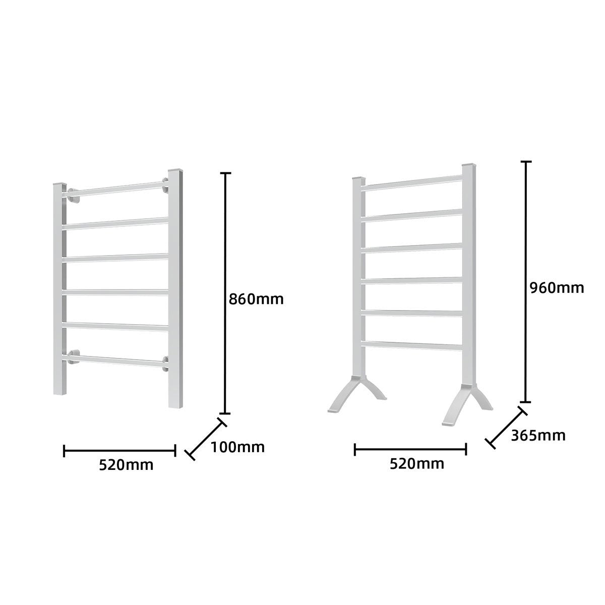 pronti-heated-towel-rack-electric-bathroom-towel-rails-warmer-100w-silver at www.mallsonline.com.au