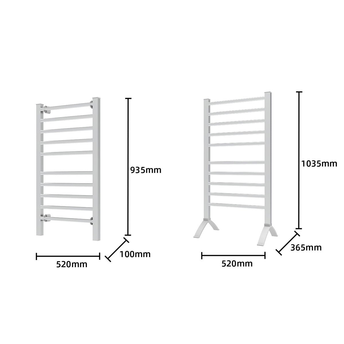 pronti-heated-towel-rack-electric-bathroom-towel-rails-warmer-ev-160-silver at www.mallsonline.com.au