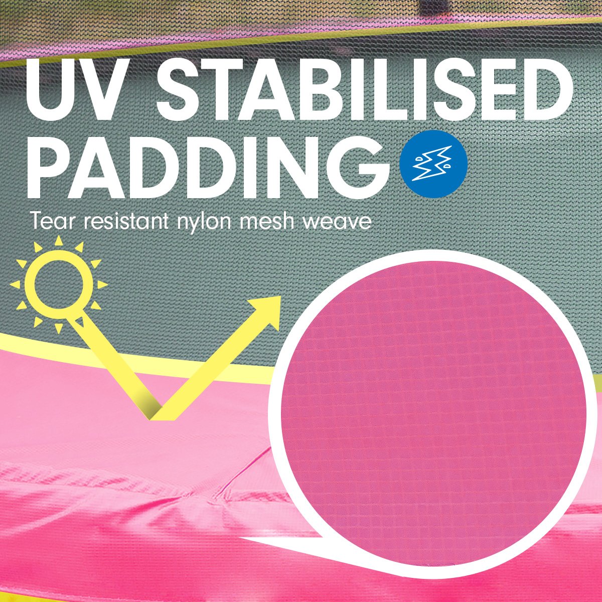 kahuna-4-5ft-trampoline-round-free-safety-net-spring-pad-cover-mat-yellow-pink www.mallsonline.com.au