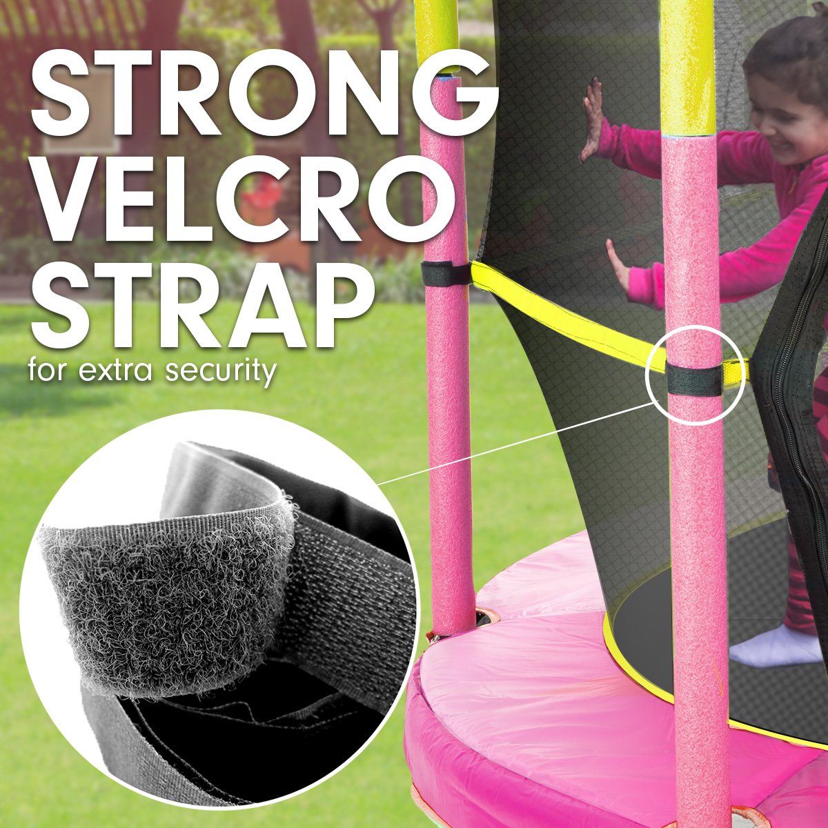 kahuna-4-5ft-trampoline-round-free-safety-net-spring-pad-cover-mat-yellow-pink www.mallsonline.com.au