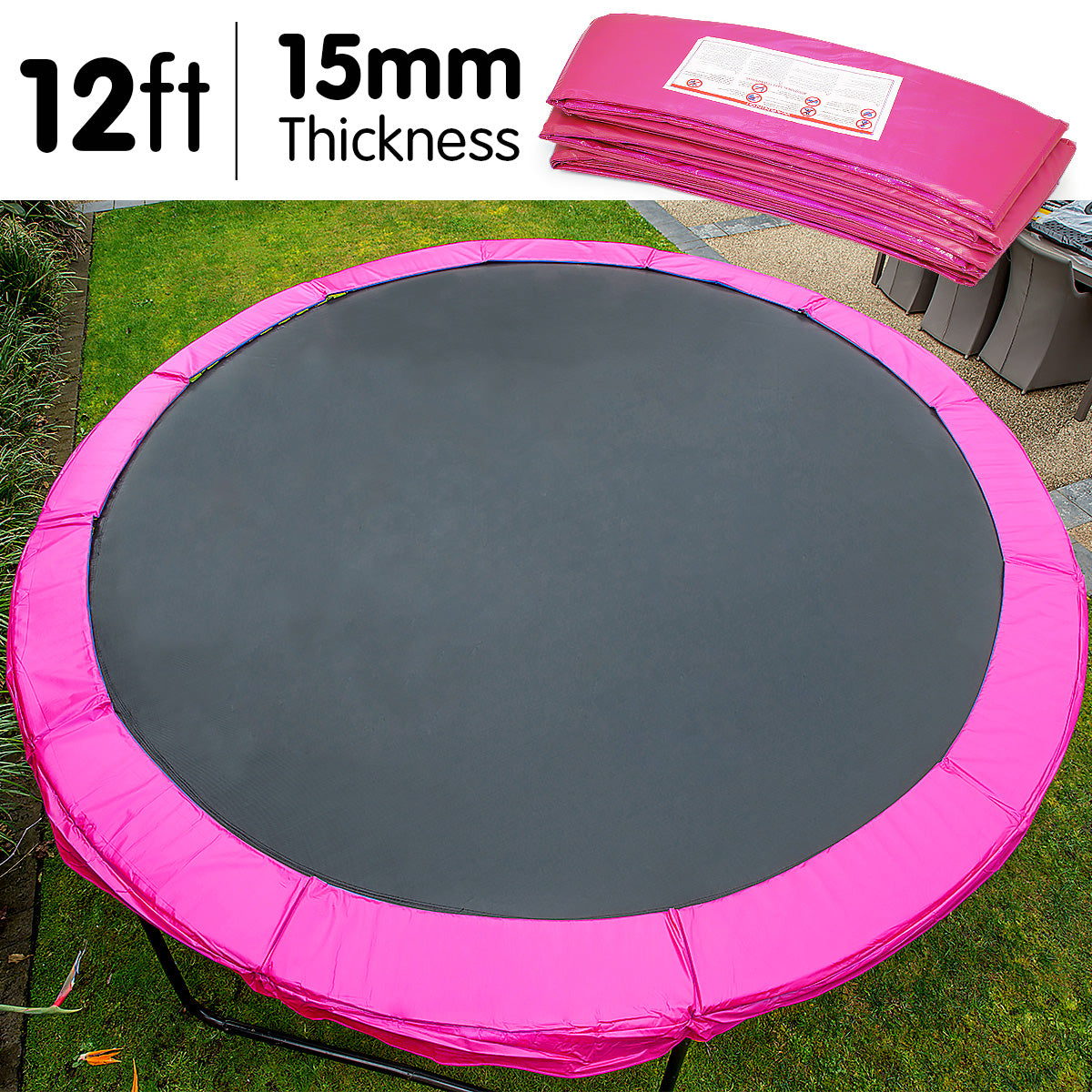 kahuna-12ft-trampoline-replacement-pad-round-pink www.mallsonline.com.au