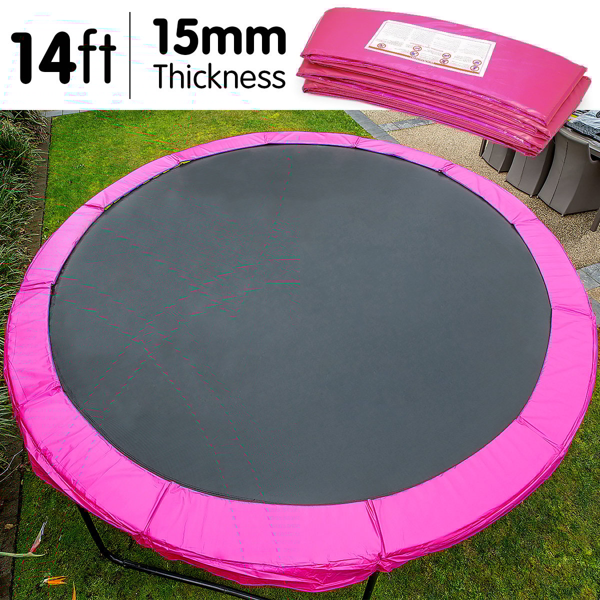 kahuna-14ft-trampoline-replacement-pad-round-pink www.mallsonline.com.au