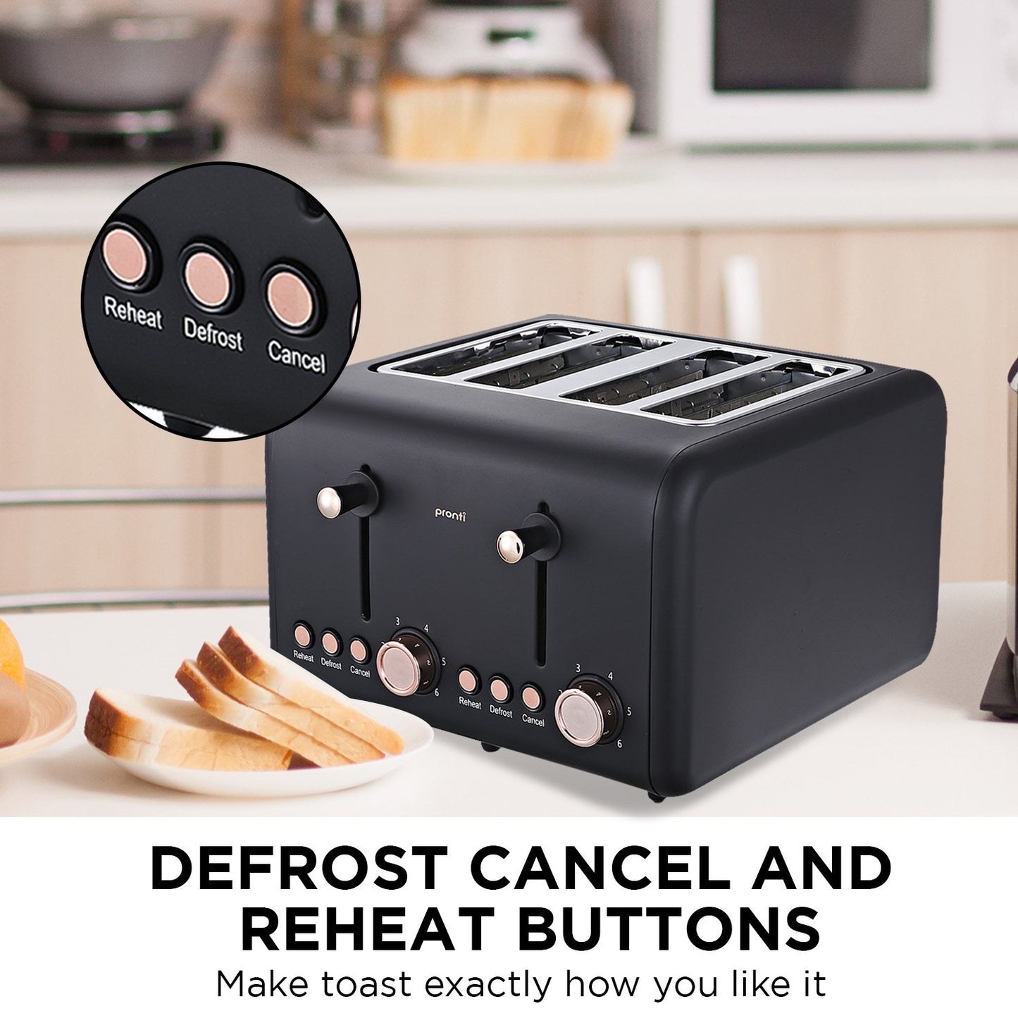 pronti-4-slice-toaster-rose-trim-collection-black at www.mallsonline.com.au