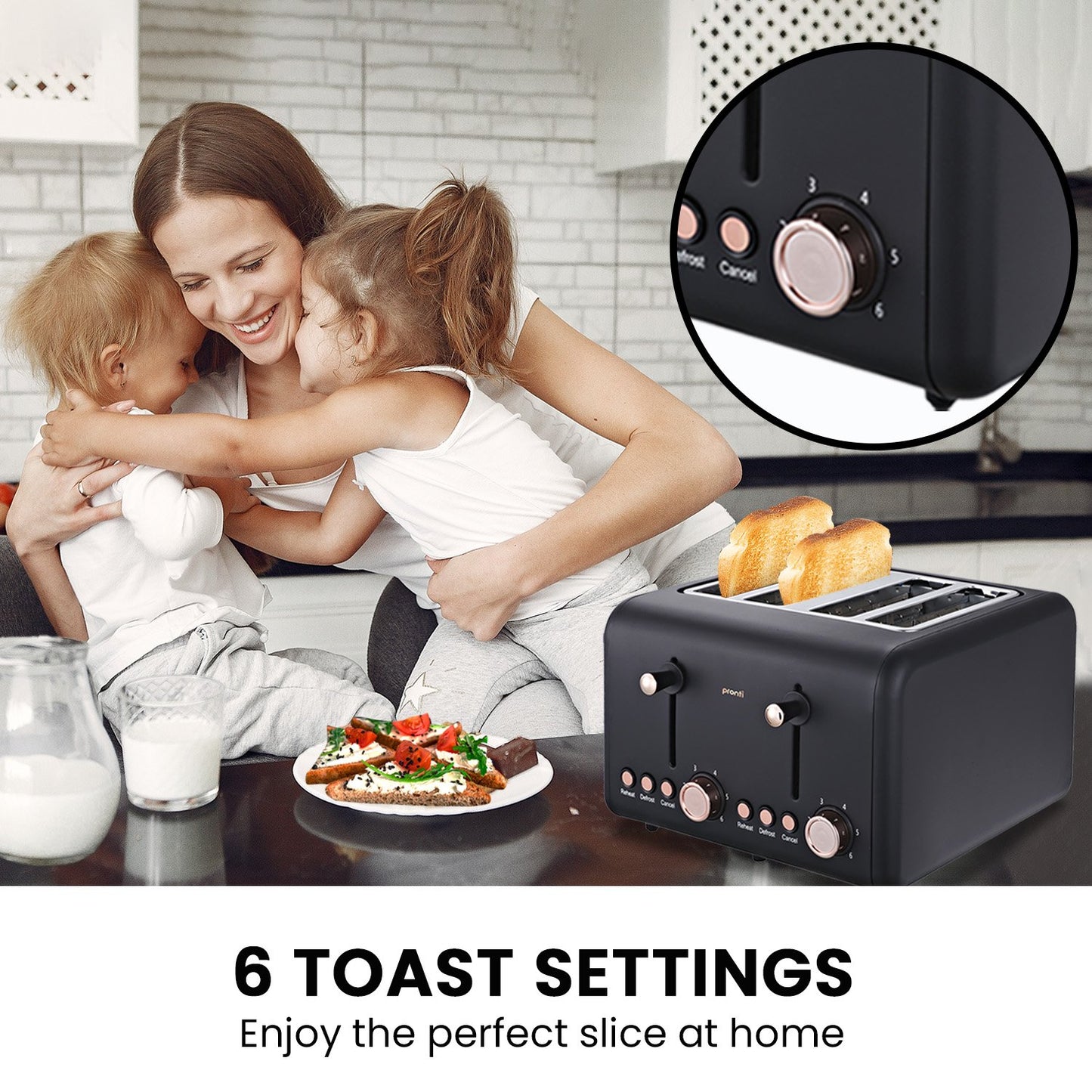 pronti-4-slice-toaster-rose-trim-collection-black at www.mallsonline.com.au