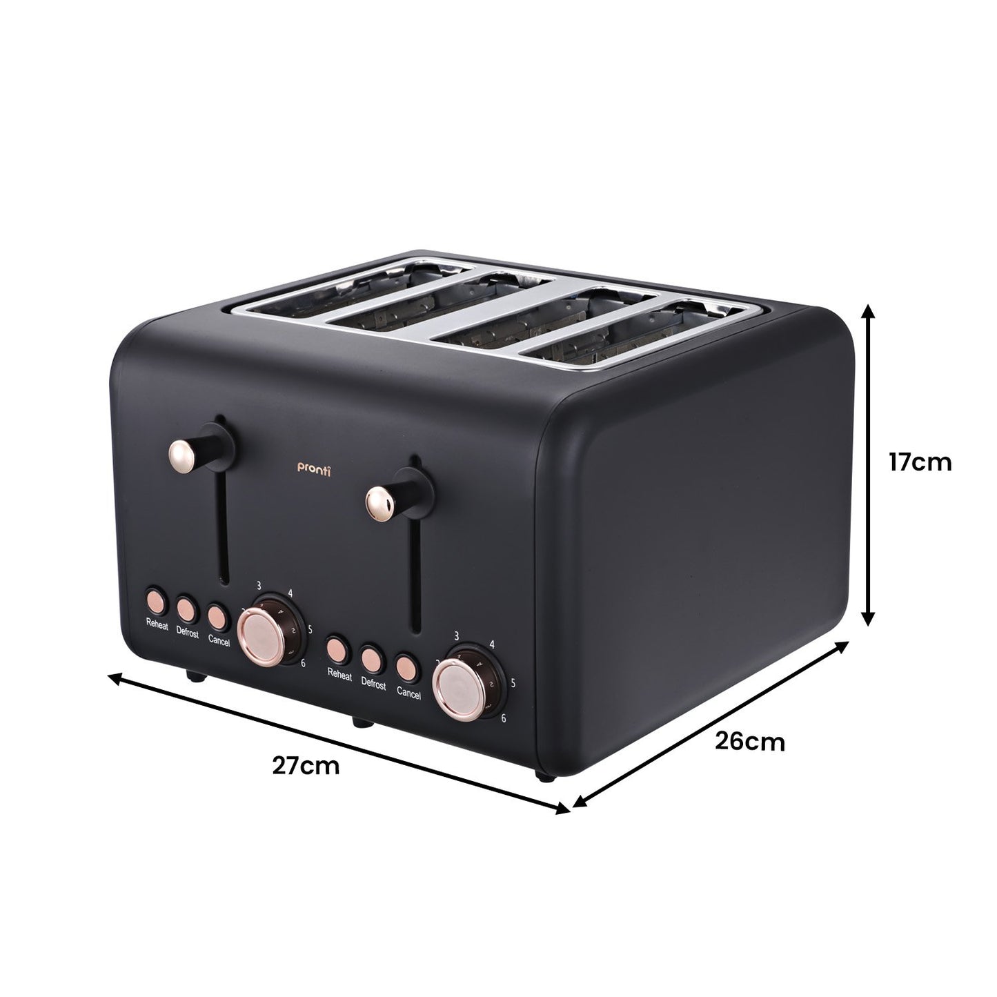 pronti-4-slice-toaster-rose-trim-collection-black at www.mallsonline.com.au