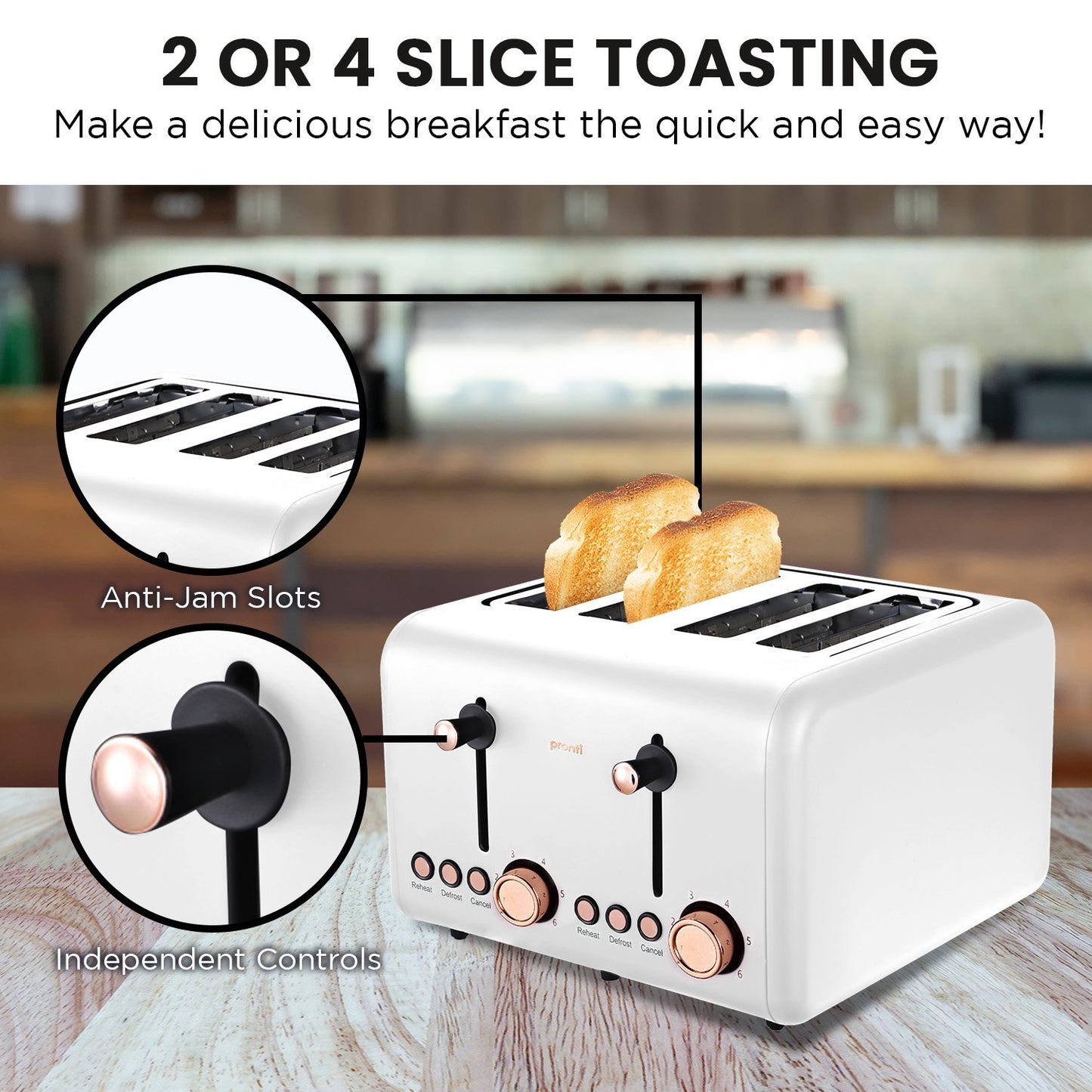 pronti-4-slice-toaster-rose-trim-collection-white at www.mallsonline.com.au