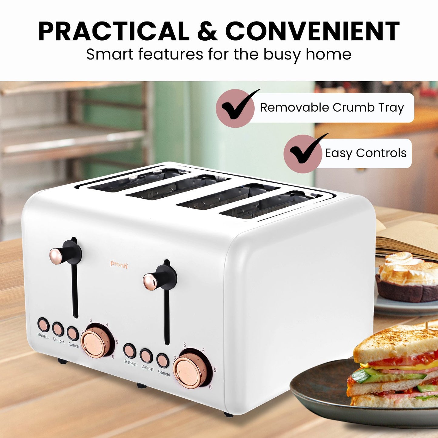 pronti-4-slice-toaster-rose-trim-collection-white at www.mallsonline.com.au