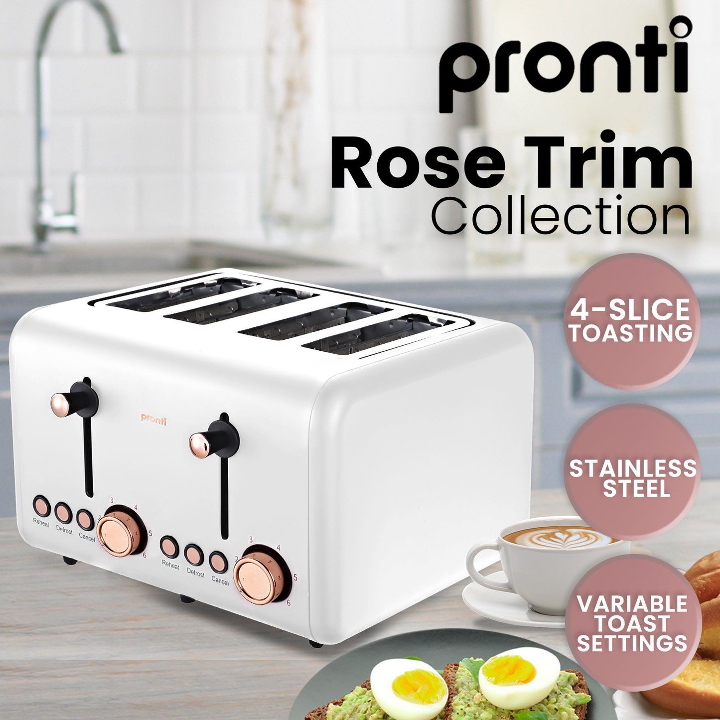 pronti-4-slice-toaster-rose-trim-collection-white at www.mallsonline.com.au
