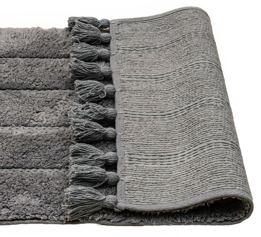 cotton-fringe-tufted-non-slip-bathmat-charcoal-grey at www.mallsonline.com.au