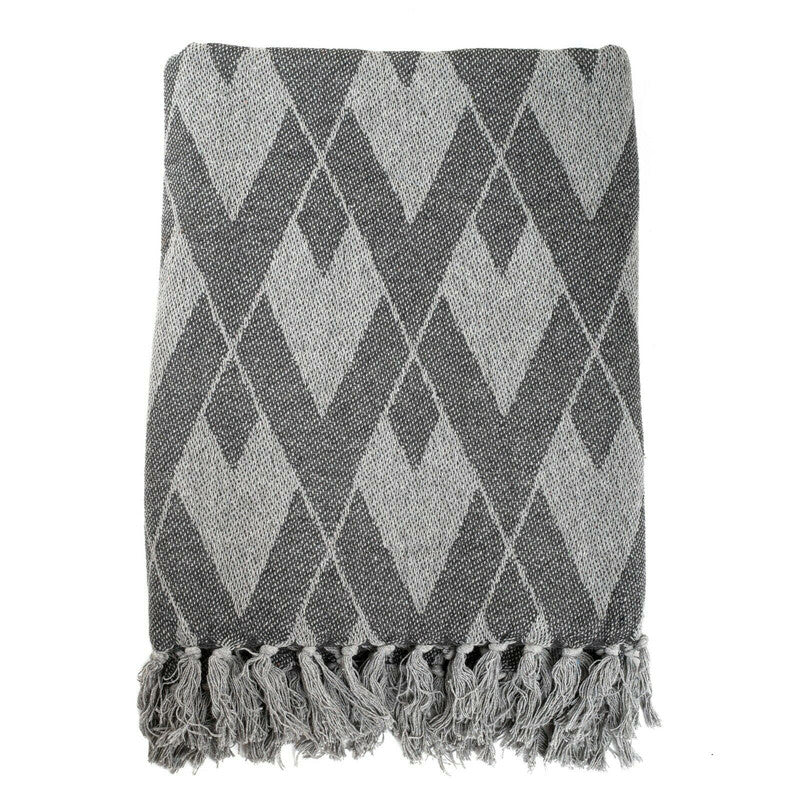 soft-cotton-handloom-bed-sofa-throw-blanket-plaid-pattern-grey www.mallsonline.com.au